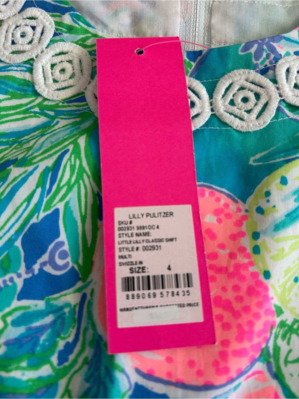 Lilly Pulitzer NWT Little Lilly Classic Shift Multi Swizzle Print - Picture 10 of 10